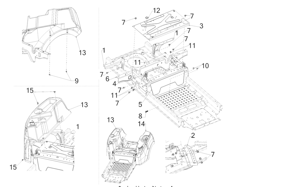 Platform Diagram and Parts List for RZT-L54KH (17CRCACA010)(2018) Cub Cadet Lawn Tractor